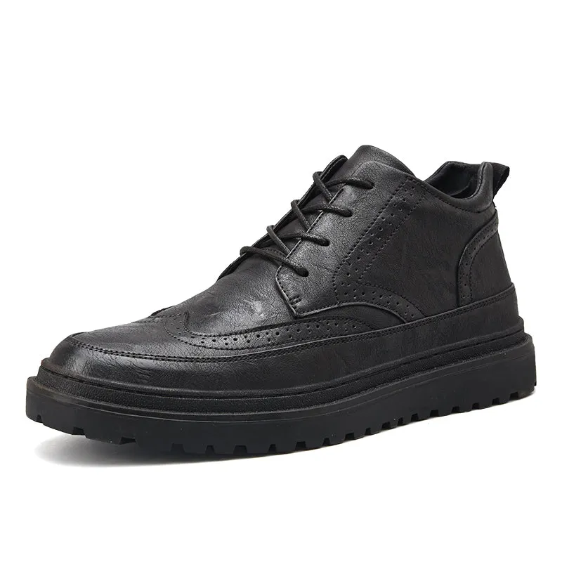 Retro High-Top Leather Shoes