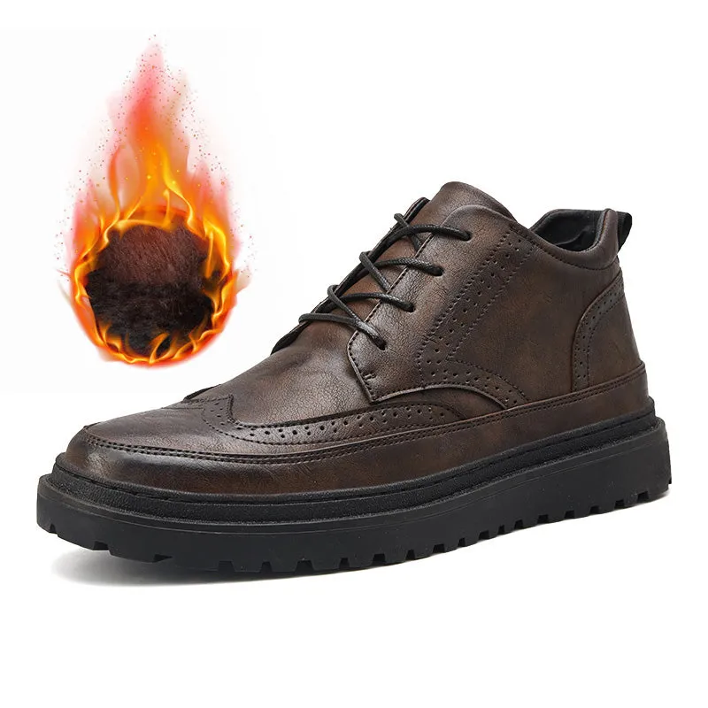 Retro High-Top Leather Shoes