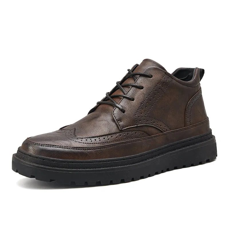 Retro High-Top Leather Shoes