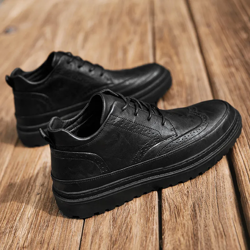 Retro High-Top Leather Shoes