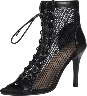 Sandals, Hollow Mesh High-heeled Women's Shoes, Summer Lace up Open Toe Boots, High Heels, Jazz Dance Women's Shoes
