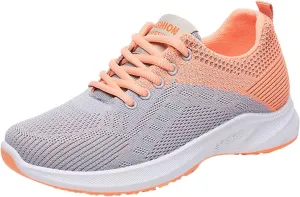 Tennis Shoes Womens Lightweight Comfortable Lace up Womens Running Shoes Wide Width Casual Shoes White Sneakers Brown Tennis Shoe Cross Trainer Shoe