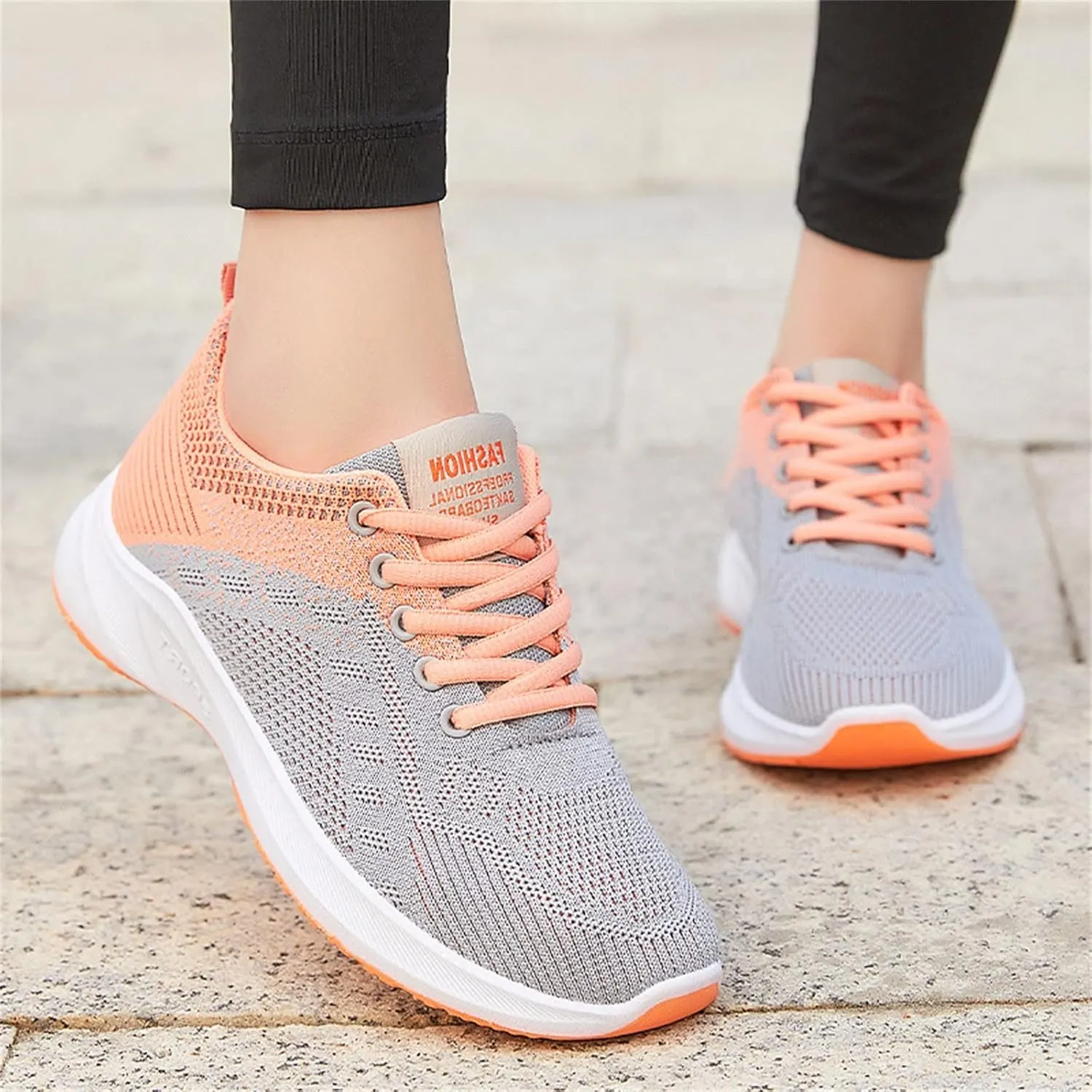 Tennis Shoes Womens Lightweight Comfortable Lace up Womens Running Shoes Wide Width Casual Shoes White Sneakers Brown Tennis Shoe Cross Trainer Shoe