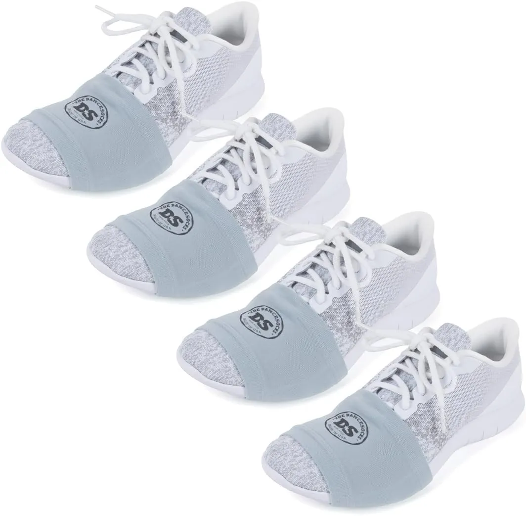 THE DANCESOCKS Made in USA Original Over Sneaker Socks for Dance on Smooth Floors(4 Pairs) (US, Alpha, One Size, Regular, Regular, 8, lt grey)