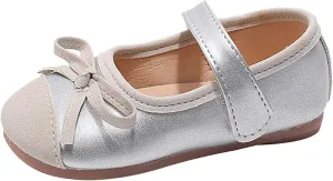 Toddler Baby Girls Mary Jane Shoes Sparkle Bow Ballerina Flats for Wedding Party Birthday Dress Shoes for Girls