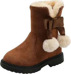 Toddler Girl Boot Size 6 Fashion Autumn and Winter Girls Snow Boots Thick Bottom Non Slip Big Girls Snow Boots Size 5