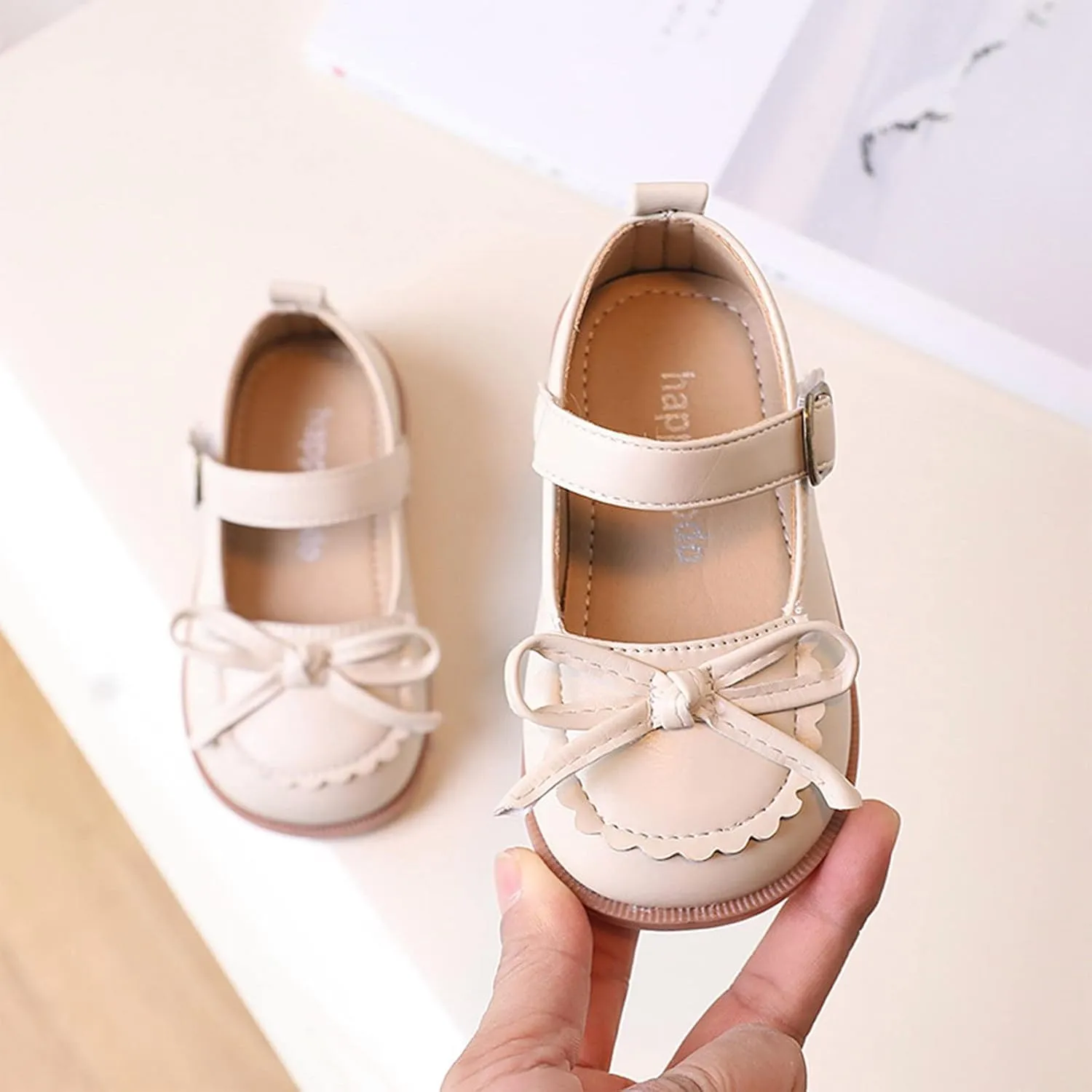 Toddler Girl Size 8 Boots Fashion Four Seasons Children Casual Shoes Girls Leather Shoes Flat Toddler Girl Lace up Boots