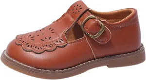 Toddler Girls Mary Jane School Shoes Flower Dress Shoes Uniform School Oxford Flats for Girl Party Girl Church Shoes