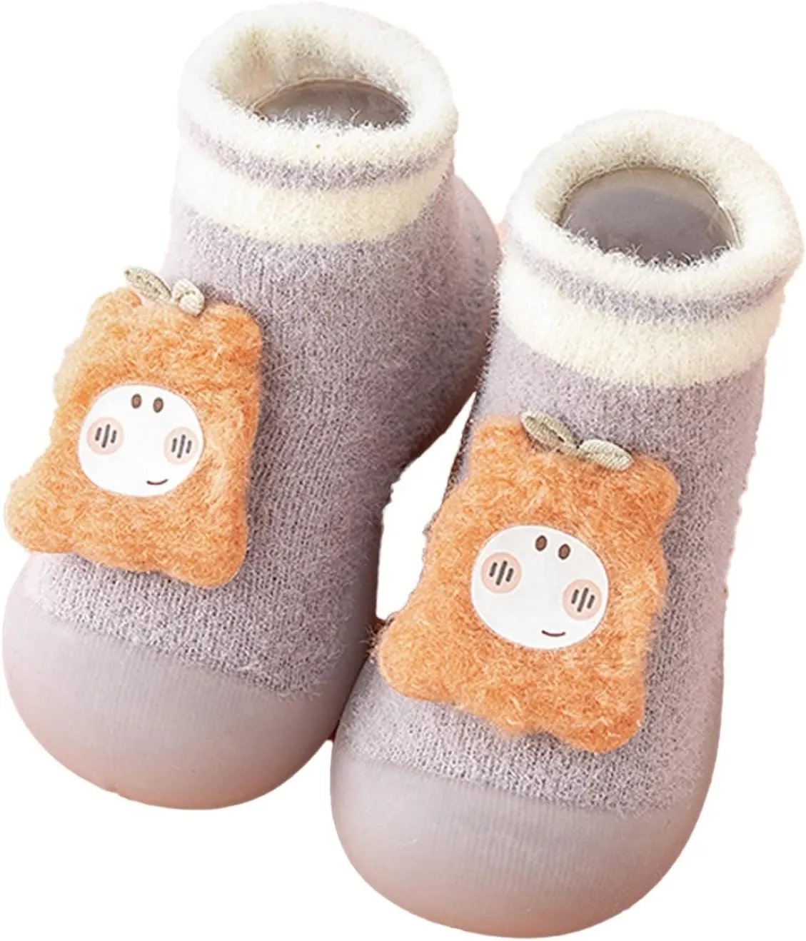 Toddler Raincoat Boots Infant Toddle Footwear Winter Toddler Shoes Soft Bottom Indoor Non Slip Warm Cartoon Bear Floor Socks Shoes Girl Shoes Size 5 Boots