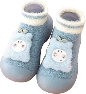 Toddler Raincoat Boots Infant Toddle Footwear Winter Toddler Shoes Soft Bottom Indoor Non Slip Warm Cartoon Bear Floor Socks Shoes Girl Shoes Size 5 Boots