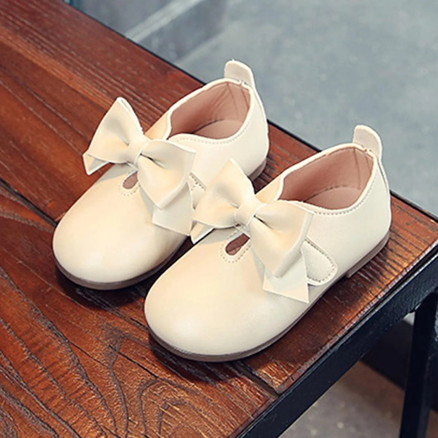 Toddler Tall Boots Girls Fashion Autumn Girls Casual Shoes Flat Light Hook Loop Solid Color Bow Little Girl Boots Size 7