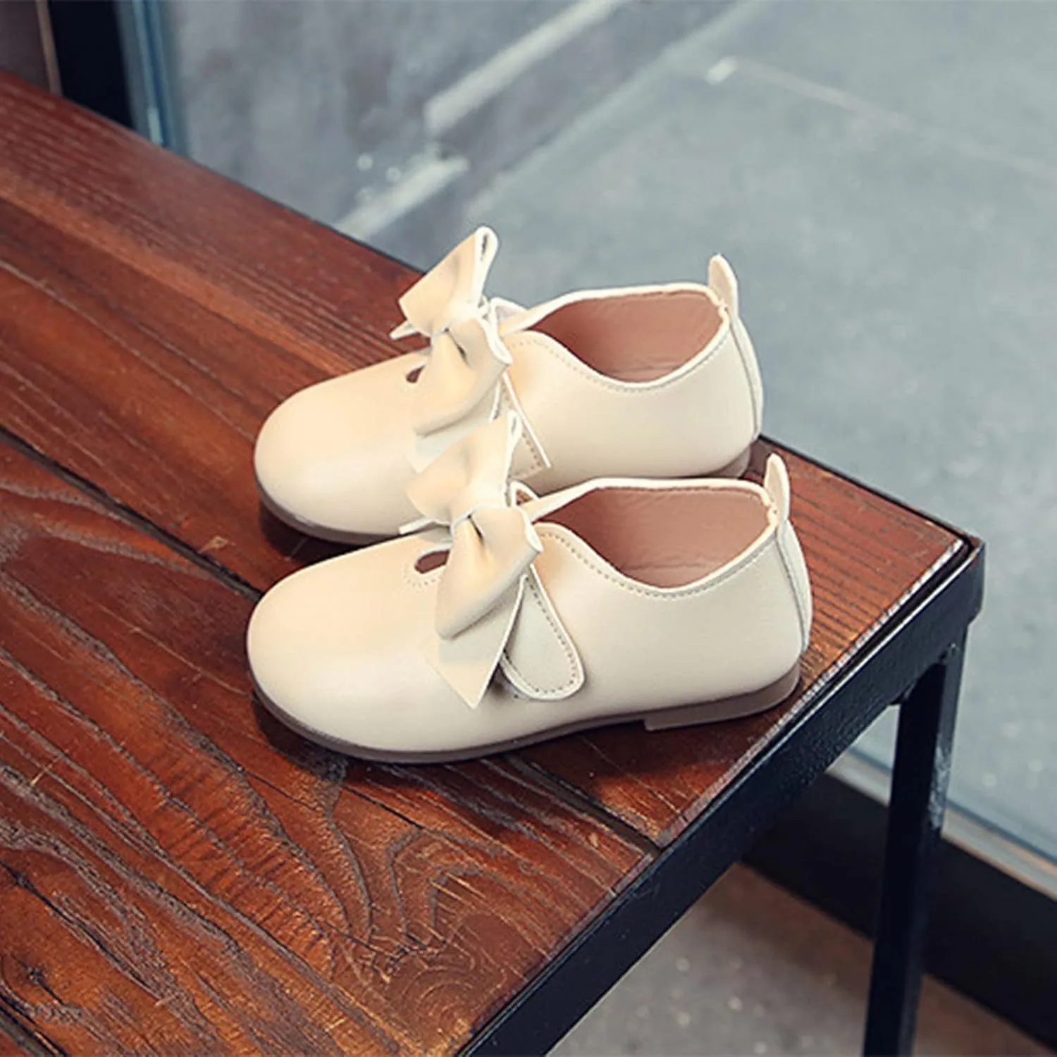 Toddler Tall Boots Girls Fashion Autumn Girls Casual Shoes Flat Light Hook Loop Solid Color Bow Little Girl Boots Size 7