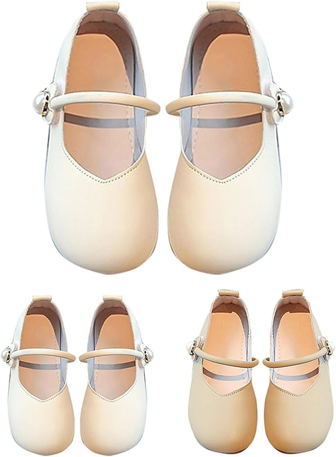 Toddler Wedding Shoes Flower Girl Mary Jane Shoes Square Toe Ballet Flat for Girls Slip On Flat for Baby Girl Shoes