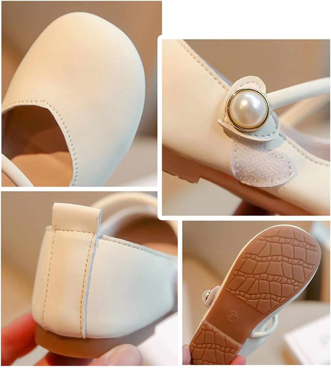 Toddler Wedding Shoes Flower Girl Mary Jane Shoes Square Toe Ballet Flat for Girls Slip On Flat for Baby Girl Shoes