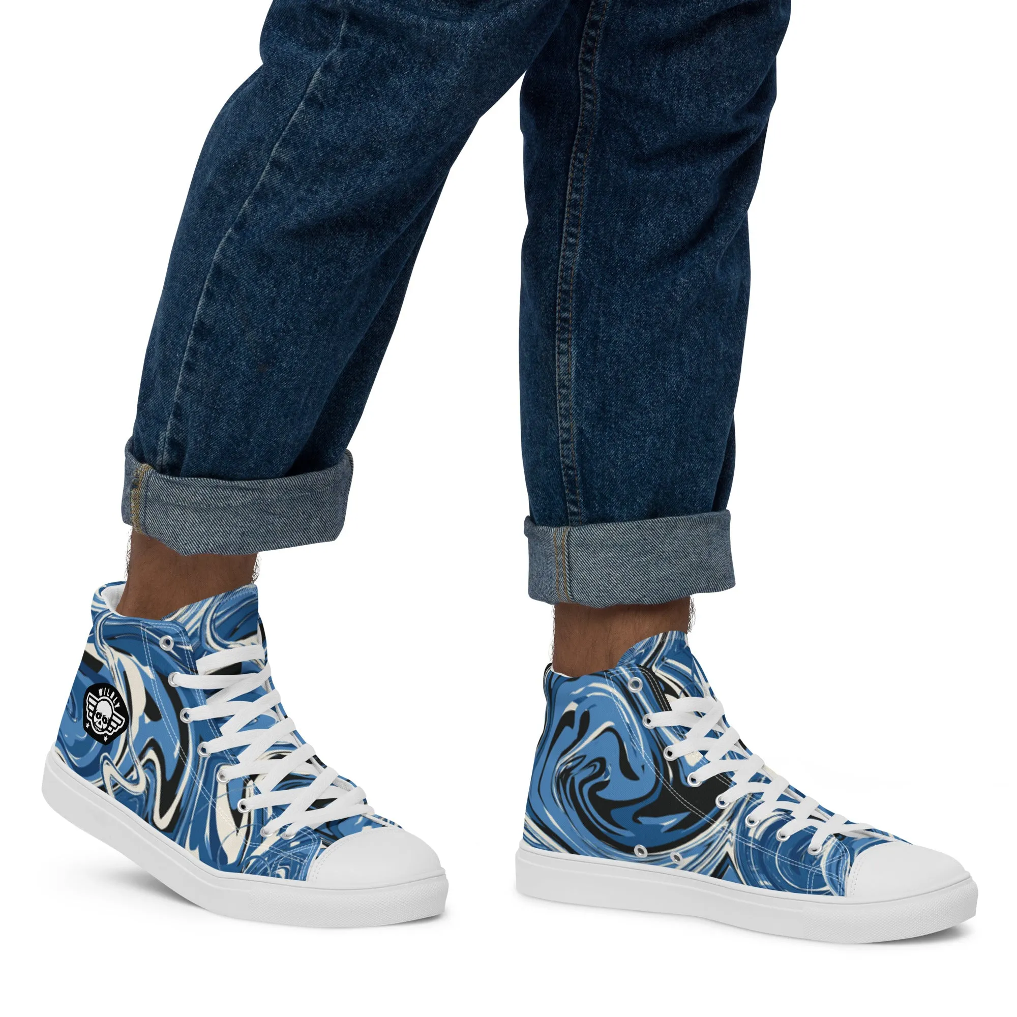 Water Mens high top canvas shoes