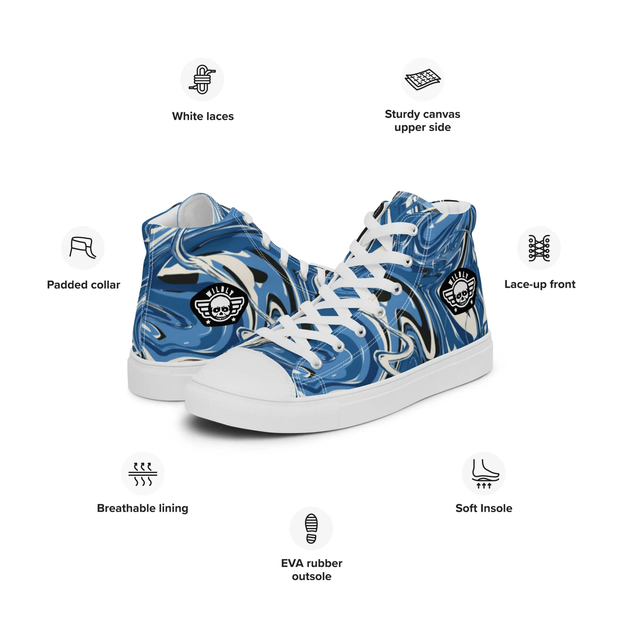 Water Mens high top canvas shoes