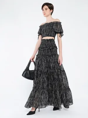Women Black Casual Printed Co Ords Set