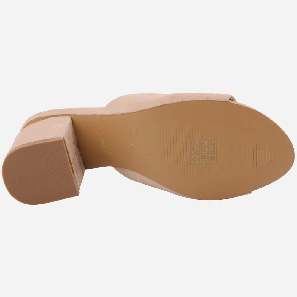 Women "ROSE" Nubuck Slip On Sandals