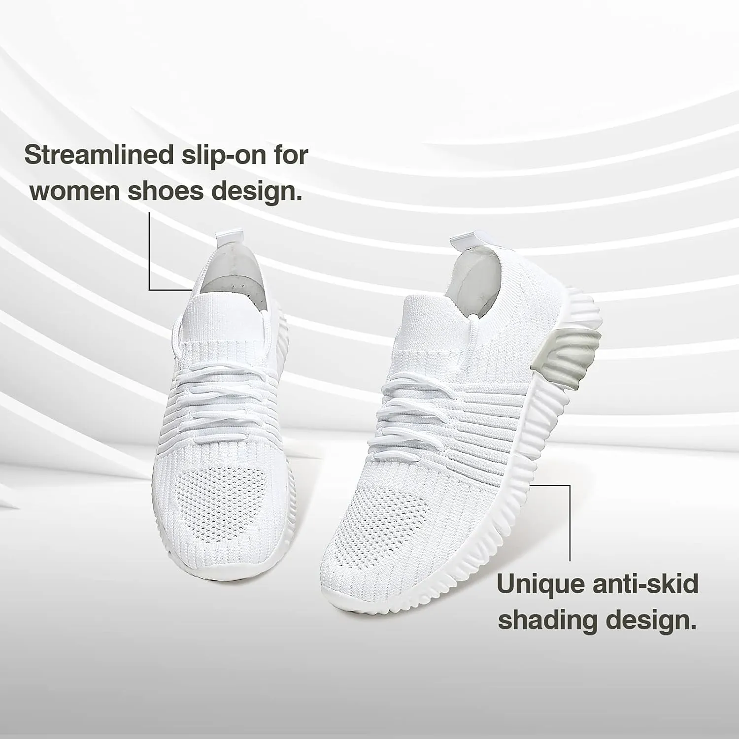 Women Slip On Comfort Shoes Walking Shoes Non Slip Running Shoes Breathable Lightweight Gym Golf Fashion Sneakers