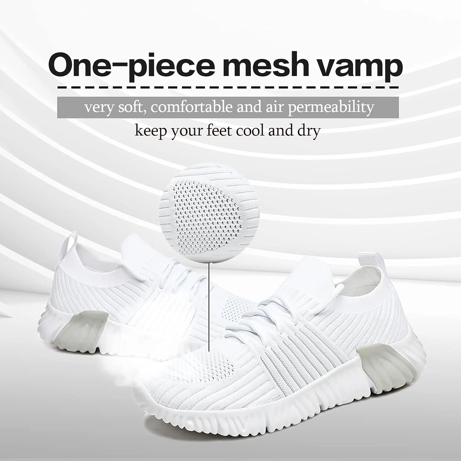 Women Slip On Comfort Shoes Walking Shoes Non Slip Running Shoes Breathable Lightweight Gym Golf Fashion Sneakers