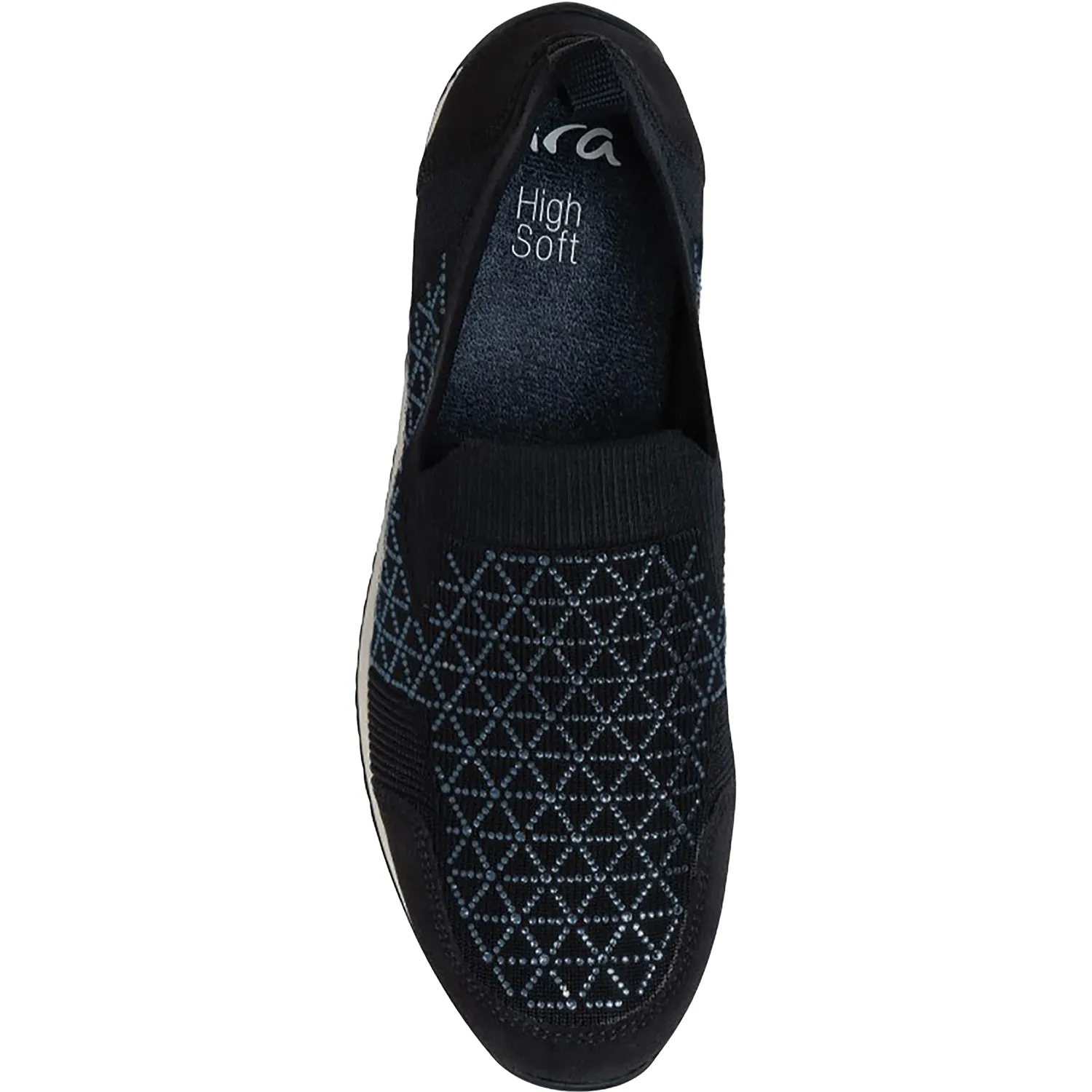 Women's Ara Shoes Lisbon Navy Wovenstretch with Sparkle