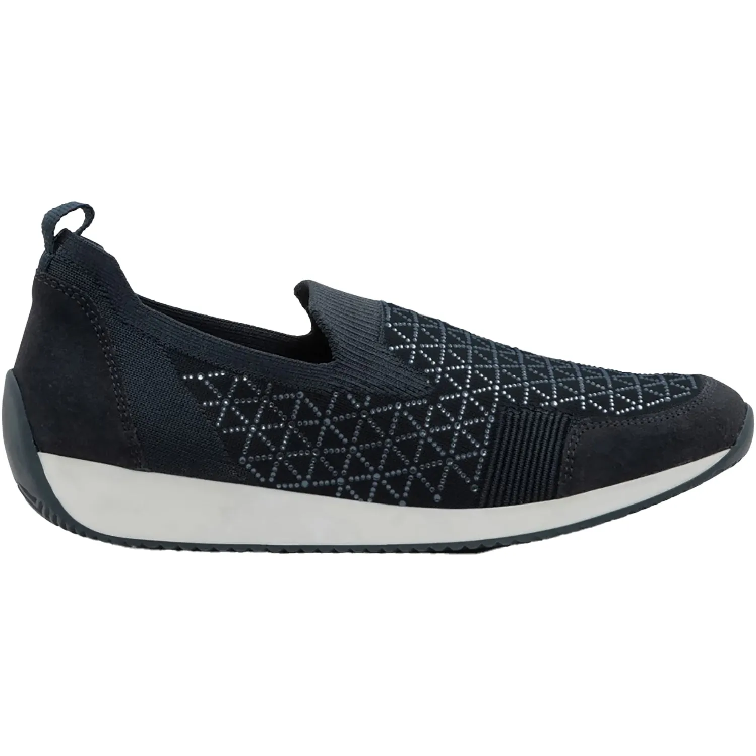 Women's Ara Shoes Lisbon Navy Wovenstretch with Sparkle