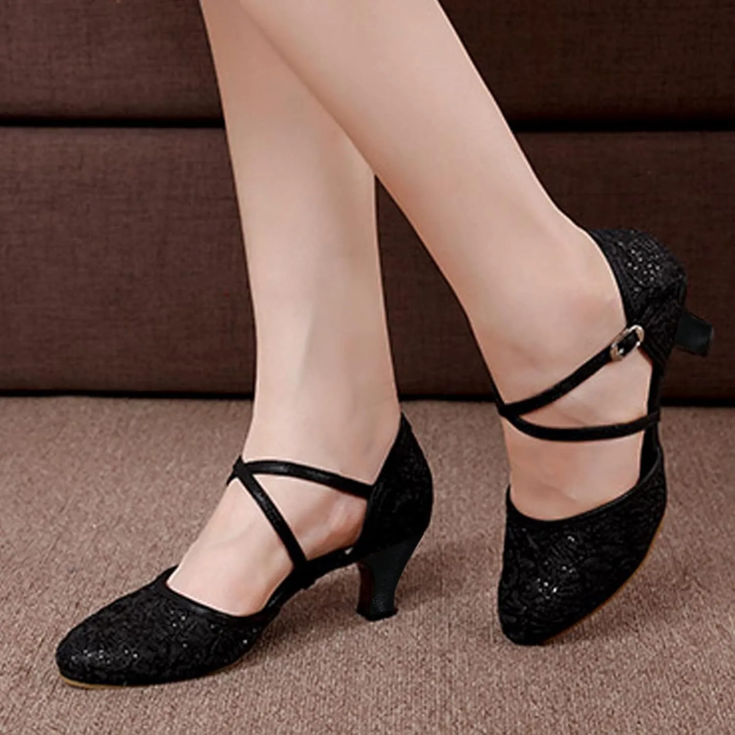 Women's Dance Sandals Color Fashion Sequins Prom Ballroom Latin Dance Shoes Sandals Colorful Sandals for Women