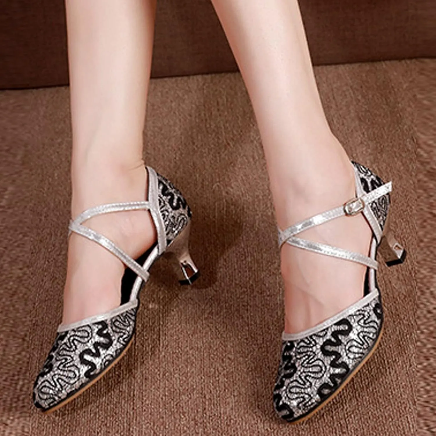 Women's Dance Sandals Color Fashion Sequins Prom Ballroom Latin Dance Shoes Sandals Colorful Sandals for Women
