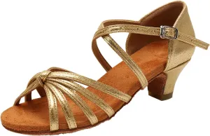 Women's Dance Shoes Ankle Strap Latin Dancing Heels Fashion Soft Sole Comfortable Ballroom Wedding Dancing (Gold, 7)