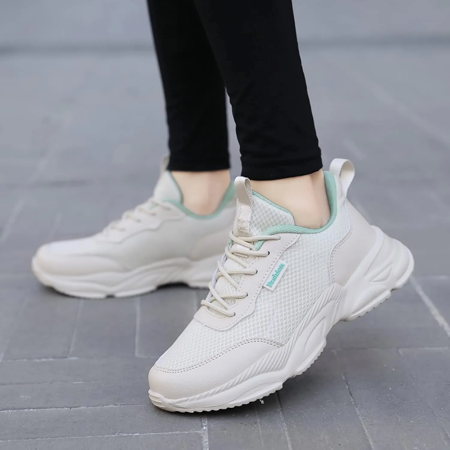 Women's Fashion Chunky Sneakers, Slip on Dad Shoes High Heeld Lace Up Walking Shoes Comfortable Platform Sneakers for Women