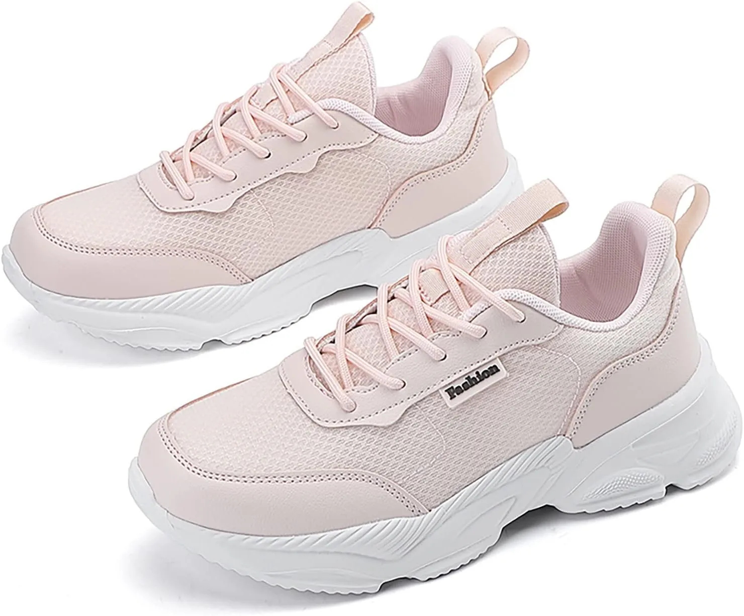 Women's Fashion Chunky Sneakers, Slip on Dad Shoes High Heeld Lace Up Walking Shoes Comfortable Platform Sneakers for Women