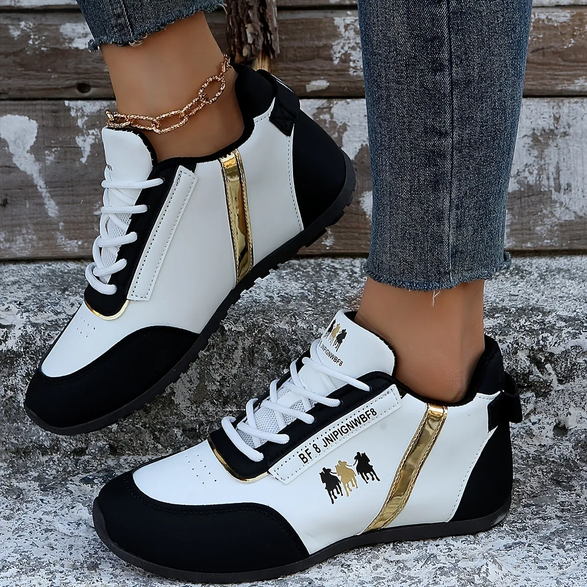 Women's Horse Design Sneakers | Casual Low Top Sport Shoes