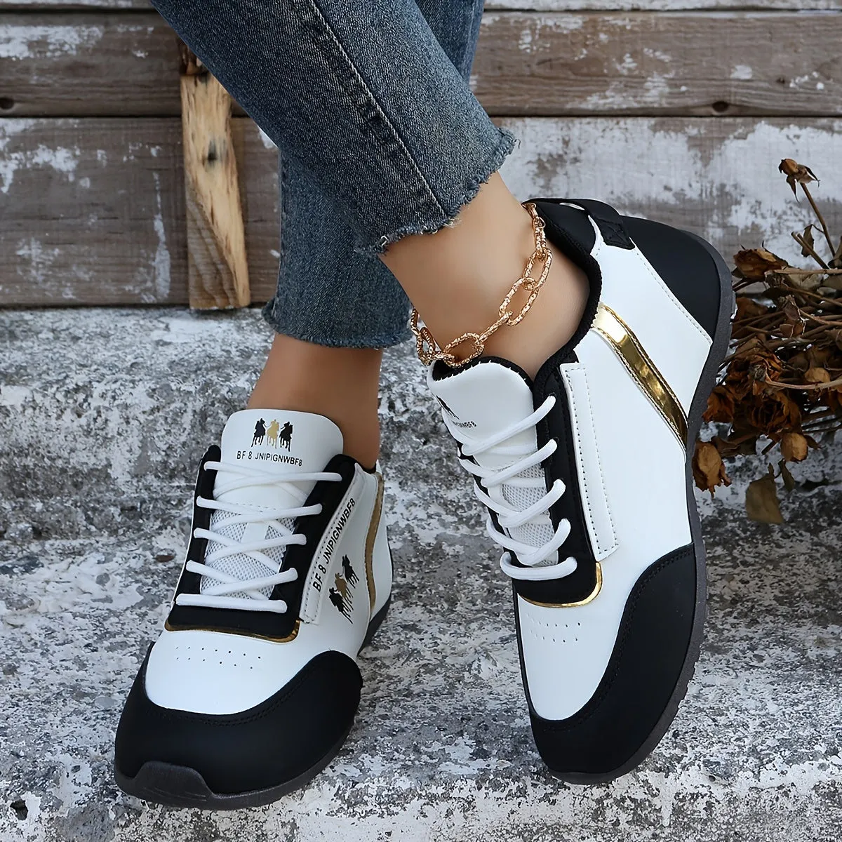 Women's Horse Design Sneakers | Casual Low Top Sport Shoes