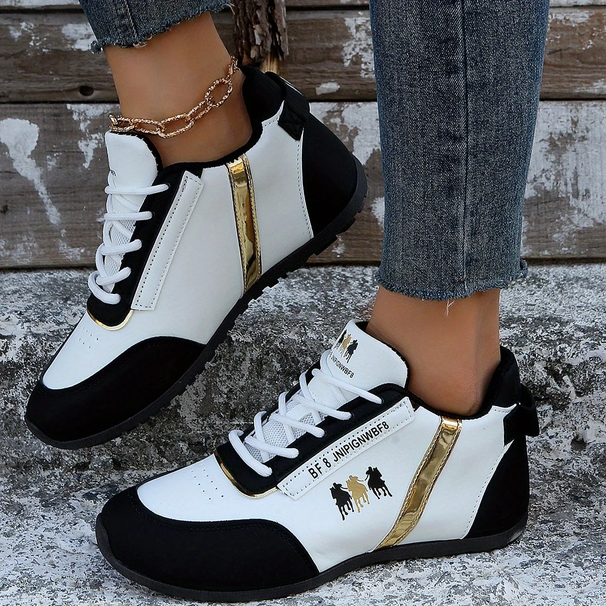 Women's Horse Design Sneakers | Casual Low Top Sport Shoes
