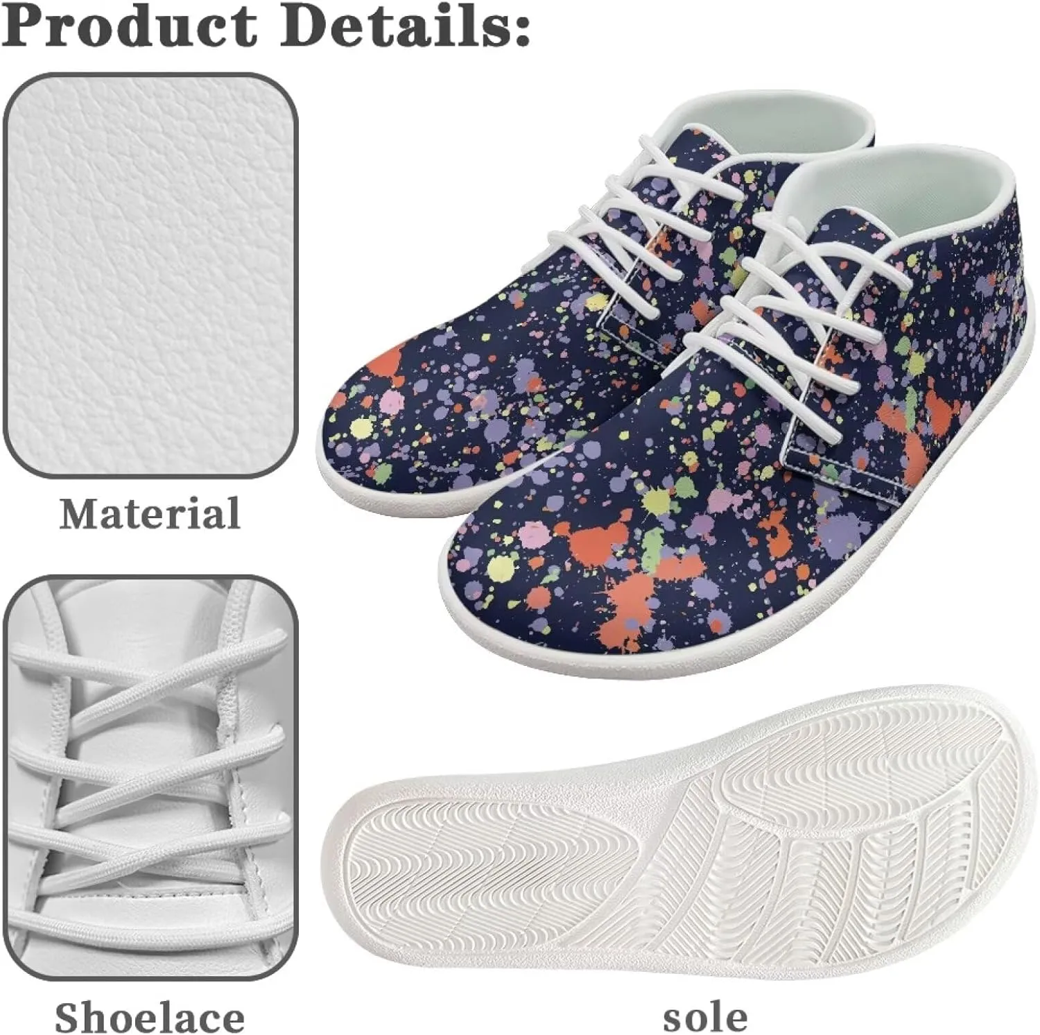 Women's Minimalist Barefoot Shoes | Wide Wide Toe Box Fashion Sneaker | Zero Drop Workout Training Sneaker US 6-13.5