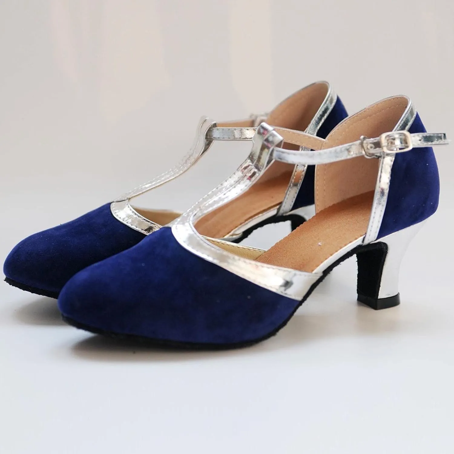 Women's Professional Latin Dance Shoes Satin Sequins Pointed Toe Closed Toe Ballroom Wedding Dancing Shoes Tacones De Mujer Elegantes