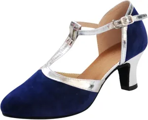 Women's Professional Latin Dance Shoes Satin Sequins Pointed Toe Closed Toe Ballroom Wedding Dancing Shoes Tacones De Mujer Elegantes