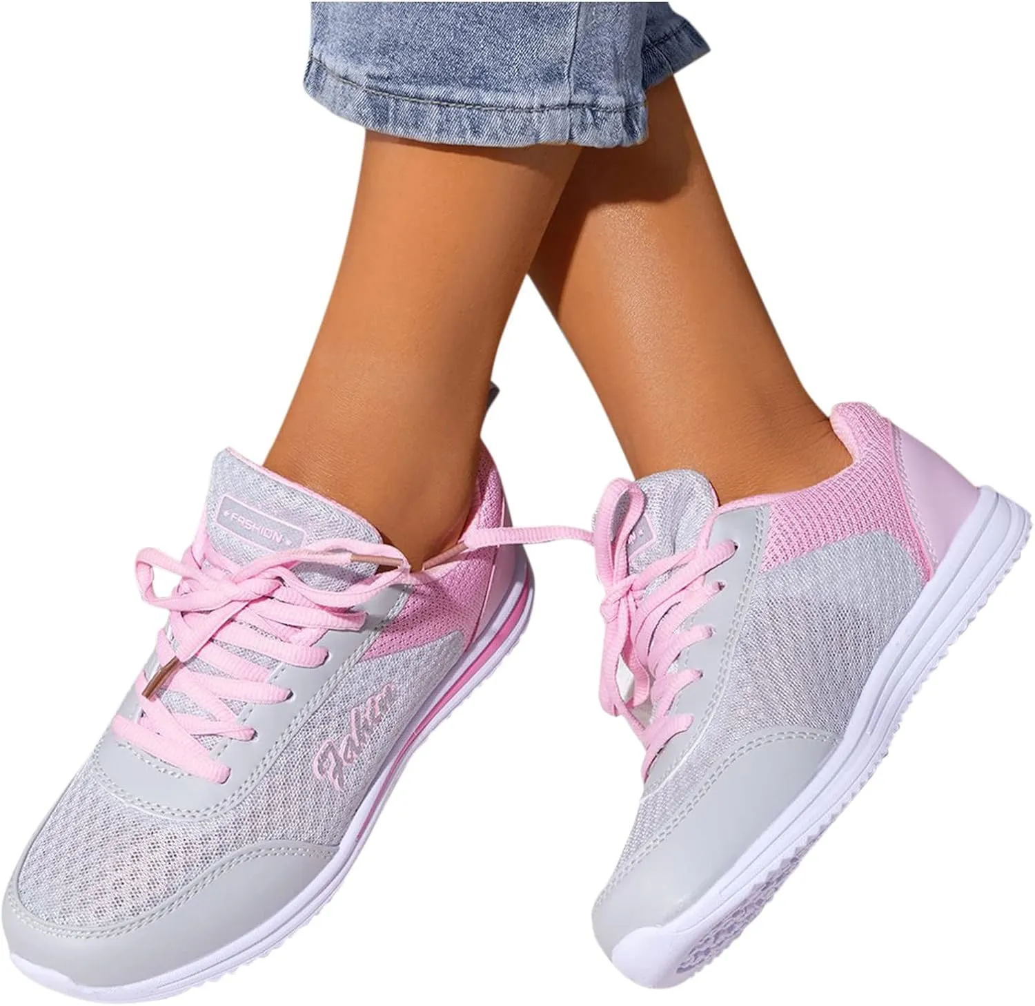 Women's Running Walking Tennis Shoes Comfortable Lace Up Womens Running Shoes Wide Casual Tennis Shoes Wedge Sneakers Waterproof Tennis Shoe Trainers Shoe