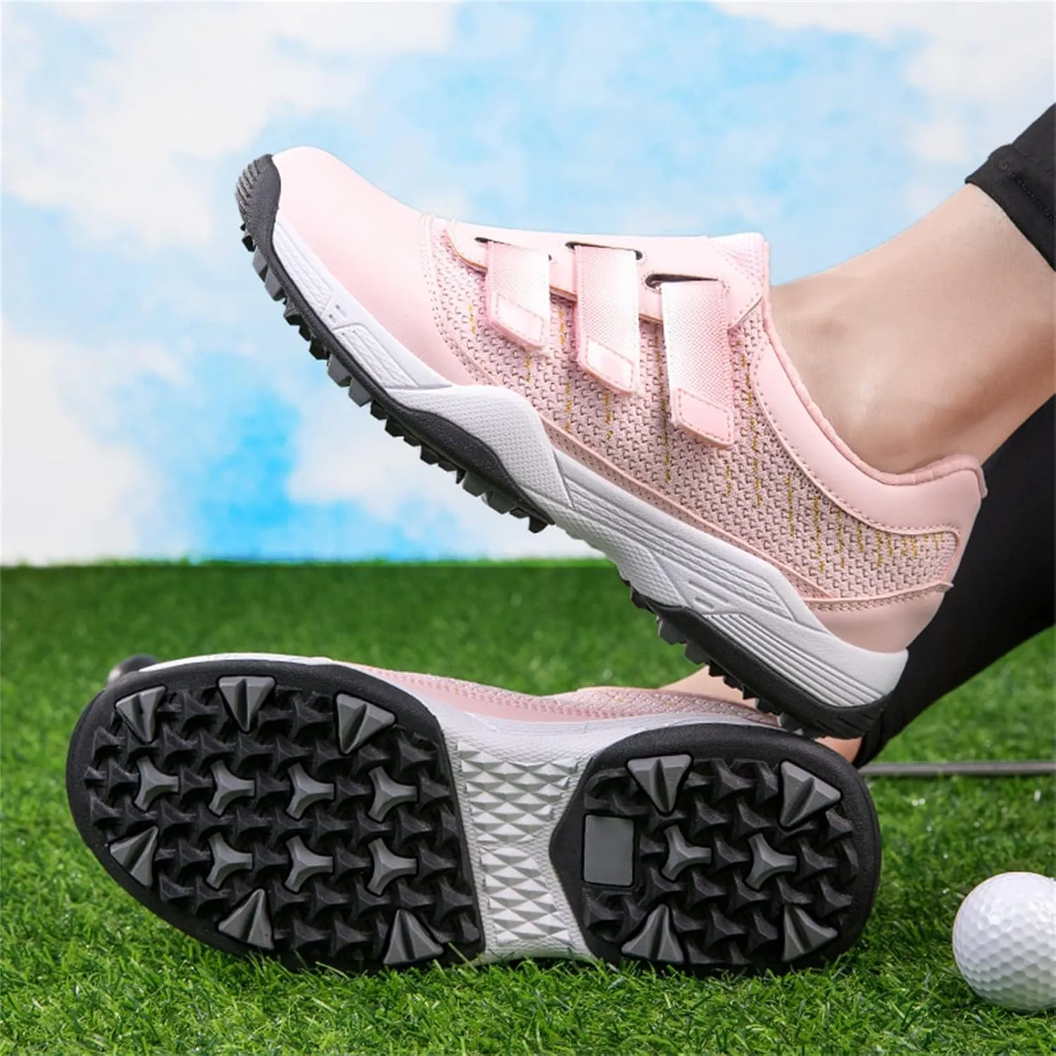 Womens Slip on Golf Shoes Non-Slip Breathable Workout Trainers Lightweight Gym Sneakers