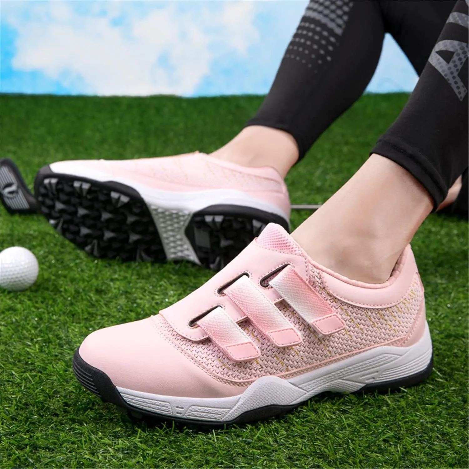 Womens Slip on Golf Shoes Non-Slip Breathable Workout Trainers Lightweight Gym Sneakers