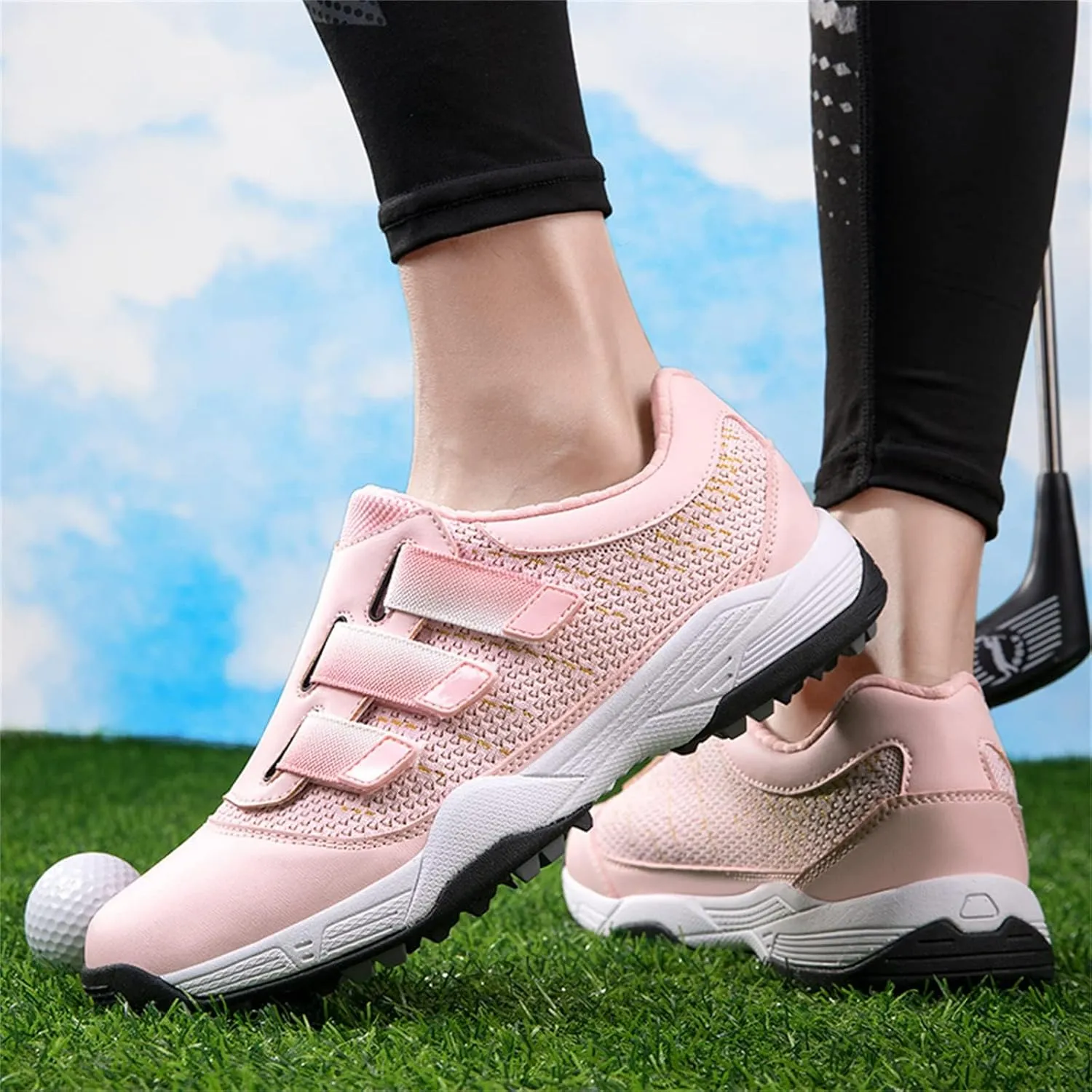 Womens Slip on Golf Shoes Non-Slip Breathable Workout Trainers Lightweight Gym Sneakers