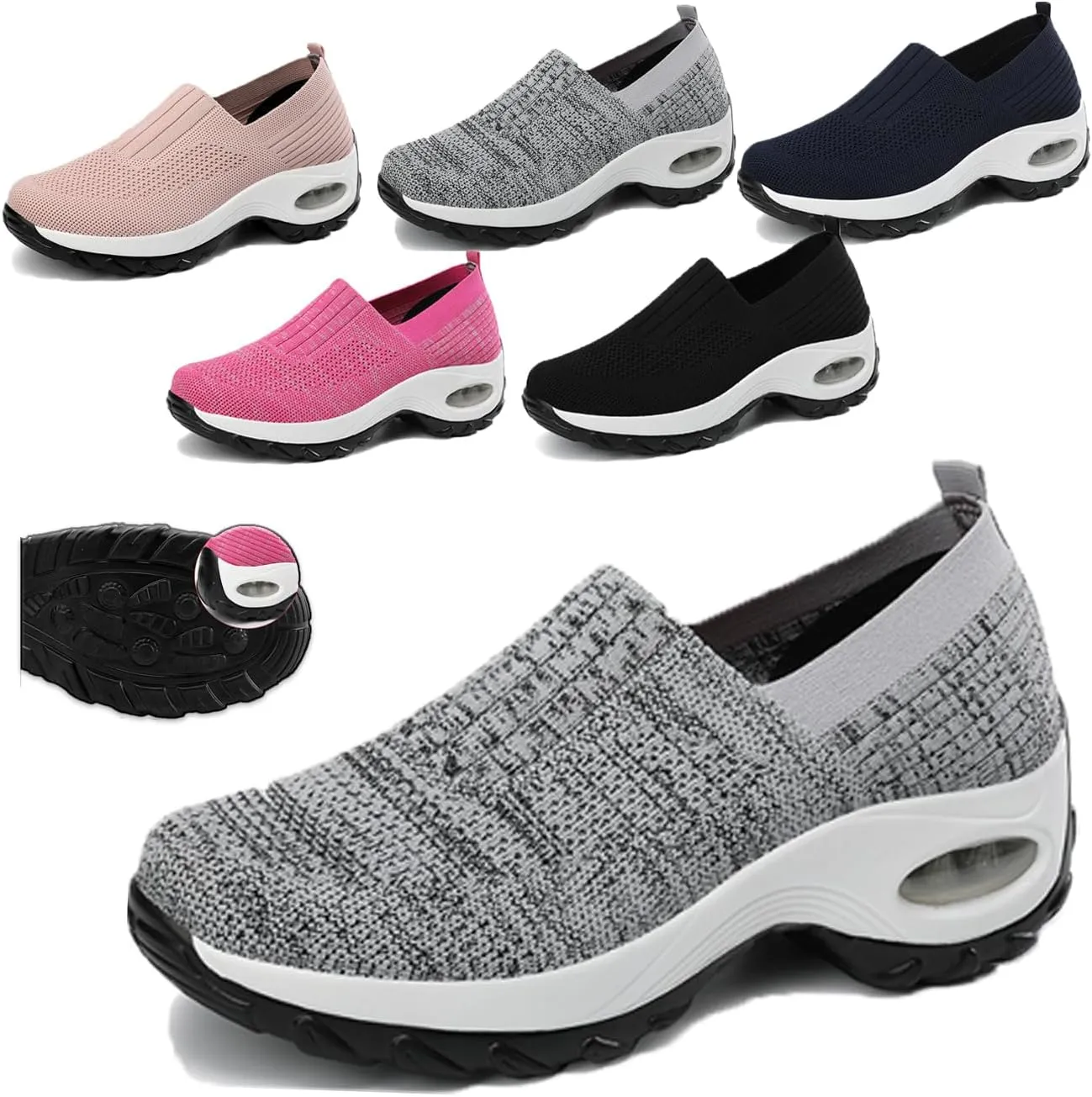 Women's Sports Shoes, air Cushion Shoes, Body Shaping Shoes, Women's Slip-on Corrective Shoes, Arch Support Sports Shoes