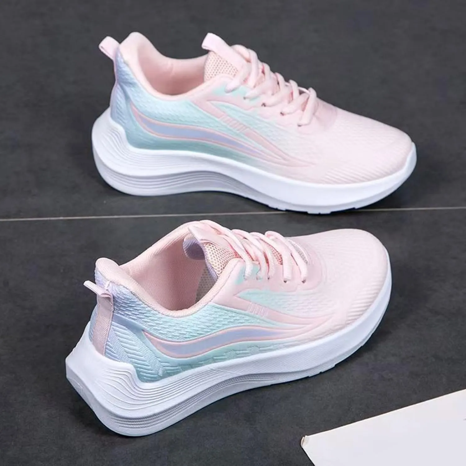 Women's Walking Shoes Lace Up Low Top Sneaker Comfortable Running Tennis Athletic Gym Workout Cross Training Sneakers