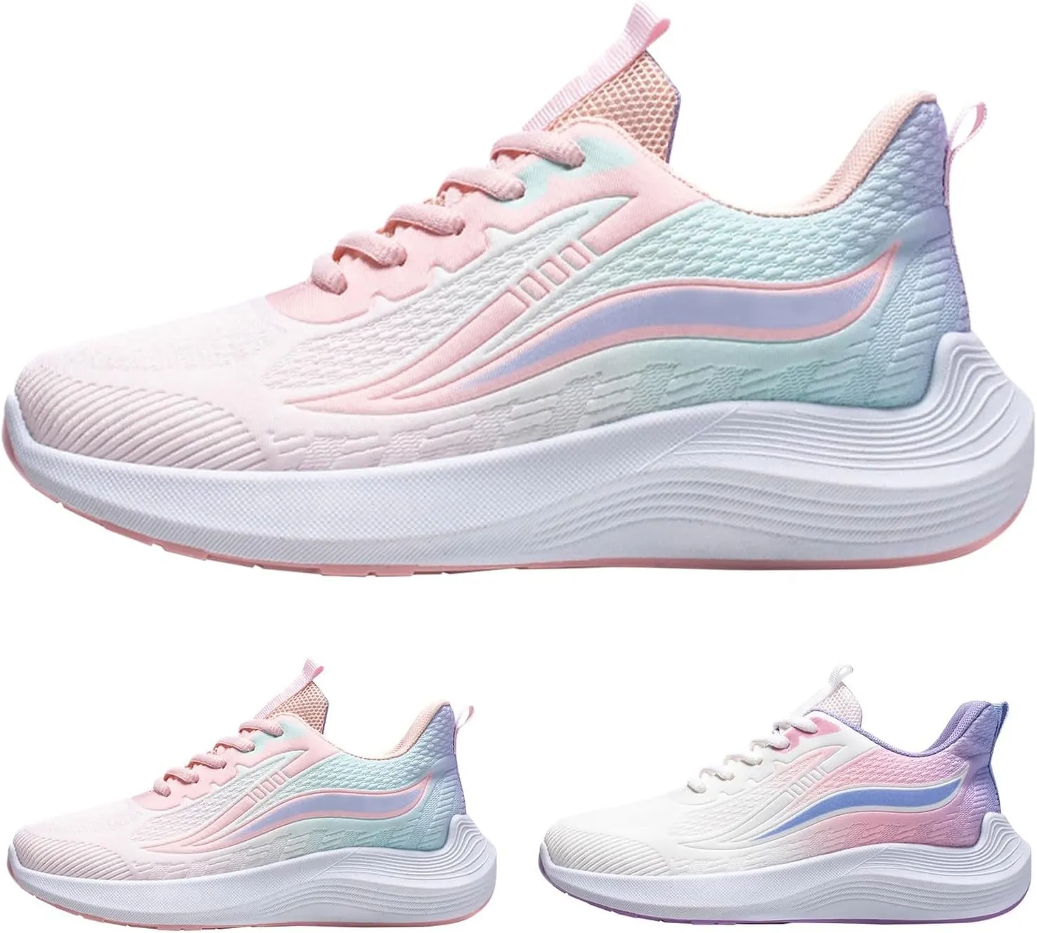 Women's Walking Shoes Lace Up Low Top Sneaker Comfortable Running Tennis Athletic Gym Workout Cross Training Sneakers