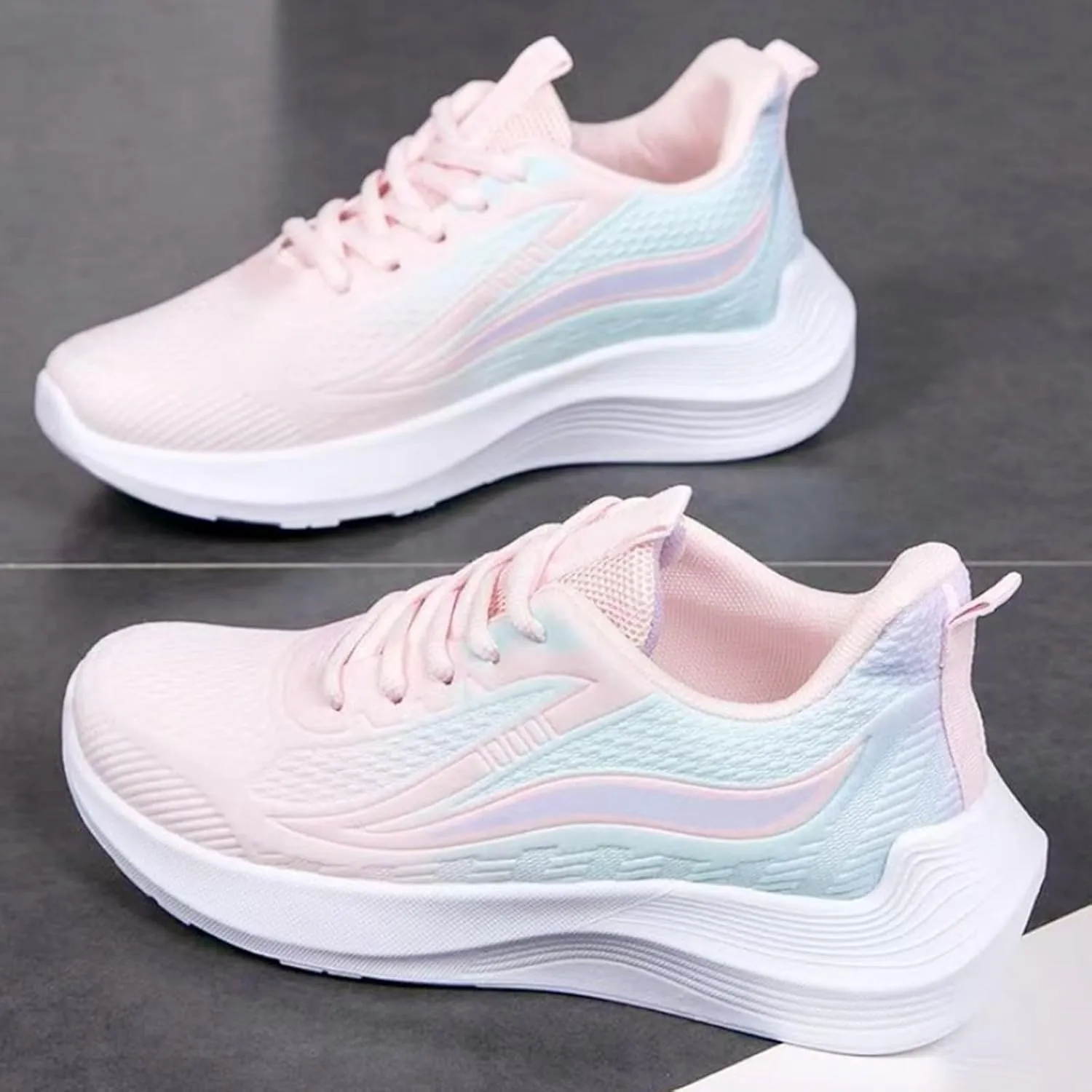 Women's Walking Shoes Lace Up Low Top Sneaker Comfortable Running Tennis Athletic Gym Workout Cross Training Sneakers