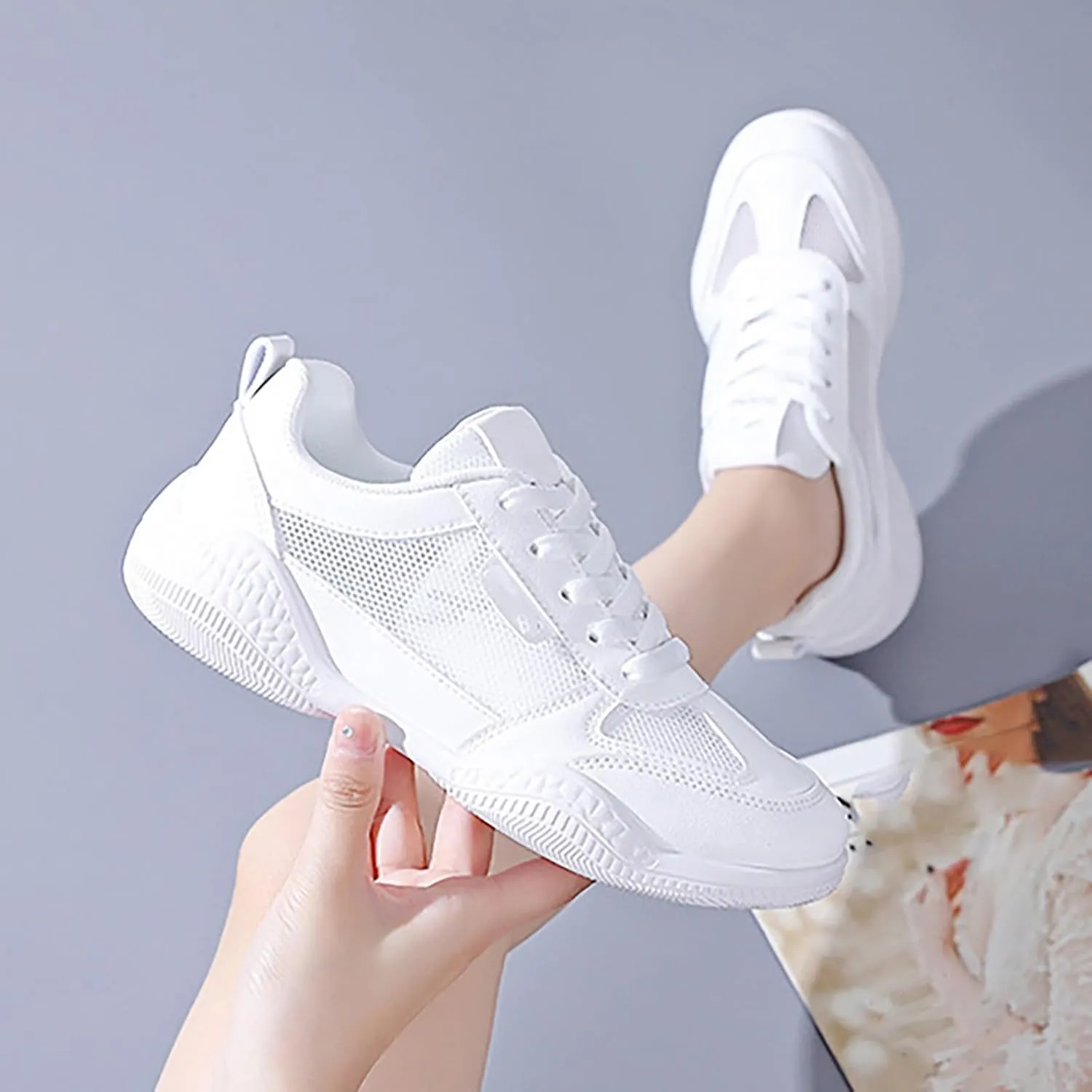 Women's Walking Sock Shoes Elastic Knit Lightweight Womens Tennis Shoes Wide Width Casual Shoes Black Platform Sneaker White Tennis Shoe Cross Trainer Shoe