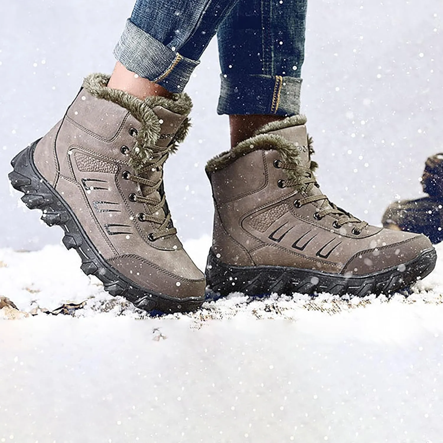Work Boots for Men Slip On Hiking Sneakers Warm Booties Women Working Shoes Non Steel Toe Waterproof Work Shoes Non-Slip Hike Grounded Footwear