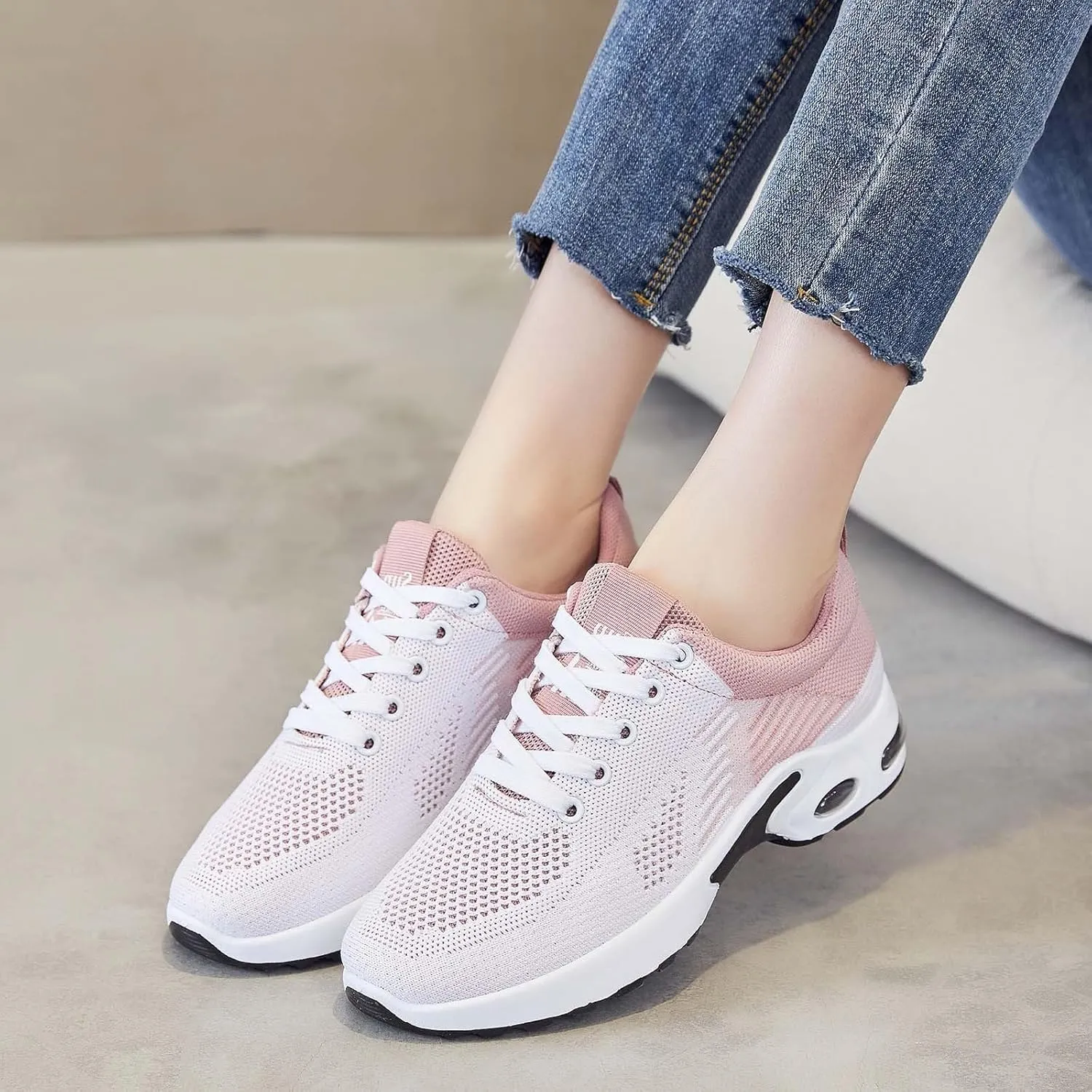 ZWRXW Running Shoes for Women Men Unisex Non-Slip Tennis Gym Workout Athletic Shoes Comfortable Lightweight Breathable Walking Sneakers Summer Fashion Sneaker Footwear
