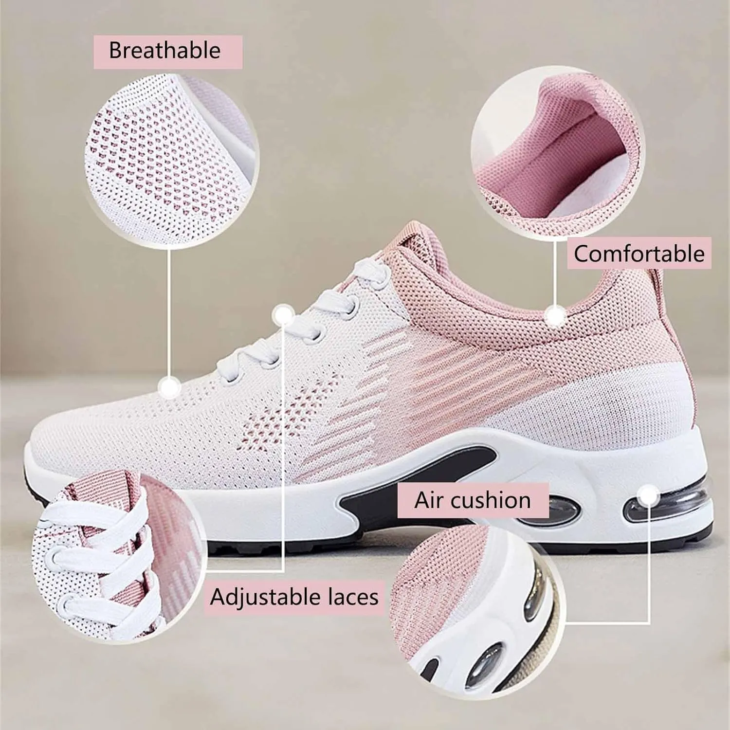 ZWRXW Running Shoes for Women Men Unisex Non-Slip Tennis Gym Workout Athletic Shoes Comfortable Lightweight Breathable Walking Sneakers Summer Fashion Sneaker Footwear