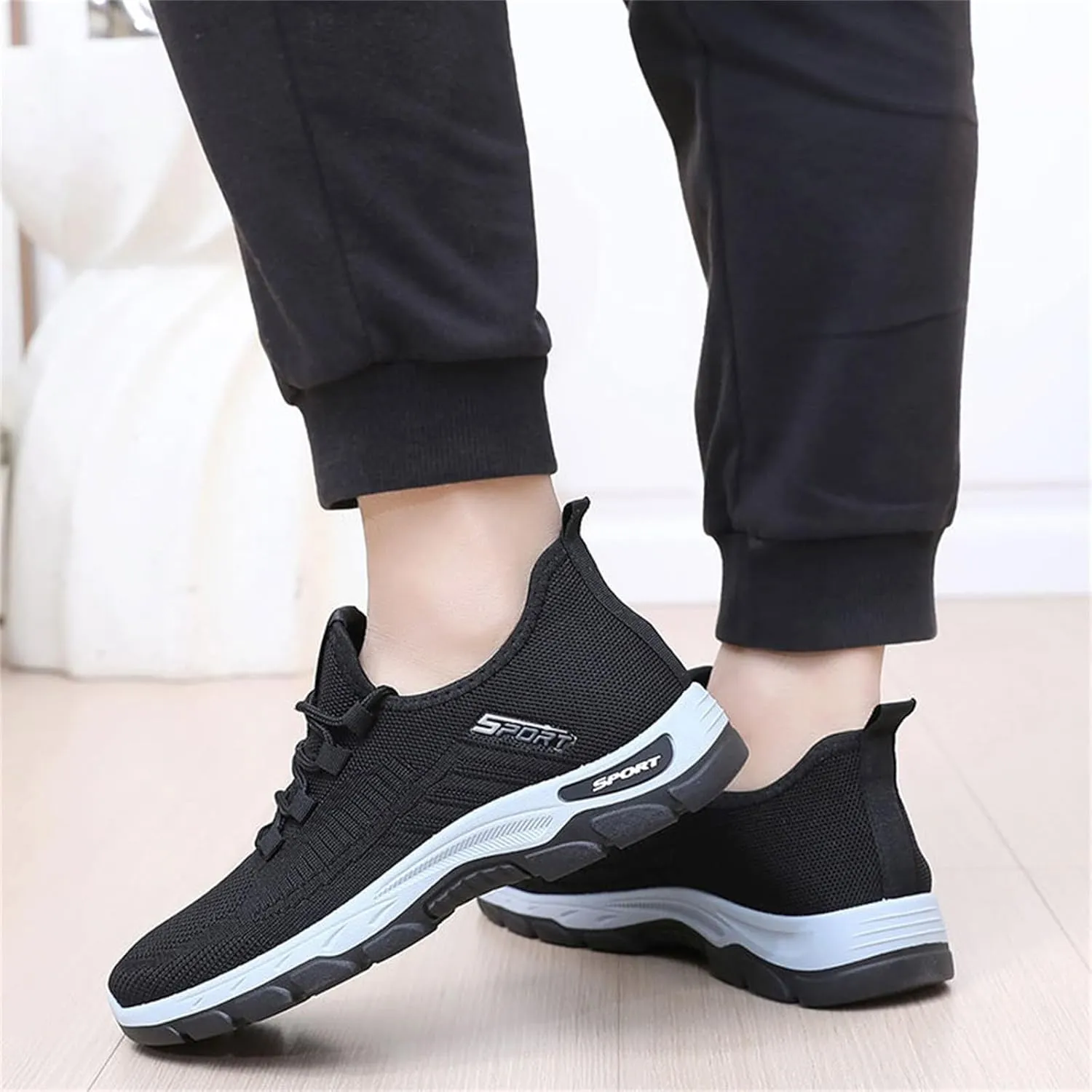ZWRXW Women's Slip On Walking Shoes Slip-On Orthopedic Shoes Lightweight Breathable Comfortable Fashion Sneakers Non Slip Mesh Up Footwear for Tennis Running Training